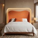 Ver imagem 6 de Cabeceira para Cama Box Estofada Persa 140cm Boucle Terracota Premium Pés em Sapatas Plasticas.