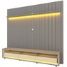 Rack com Painel Ripado para Tv até 90 Polegadas Led 3 Gavetas com Rodízios 230cm Naturale 100% MDF - 3