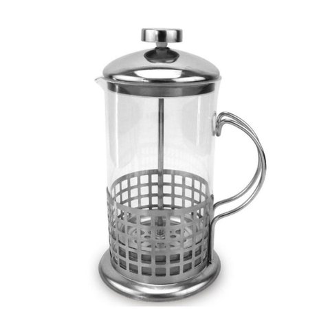 Cafeteira Manual Prensa Francesa 600ml Aço Inox Prateada
