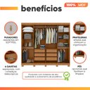 Ver mais imagens de Guarda Roupas Casal com Espelho 8 Portas 6 Gavetas 100% MDF Serena