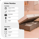 Ver imagem 2 de Cama Baú Solteiro Suede Cinza + Colchão D33 One Face Branco - e-Shop Casa