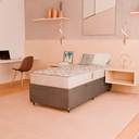 Ver imagem 6 de Cama Baú Solteiro Suede Cinza + Colchão D33 One Face Branco - e-Shop Casa
