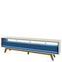 Ver imagem 2 de Rack para TV até 85 Polegadas com LED 100% MDF 211,4cm Pés em Madeira Maciça Requinte Azul