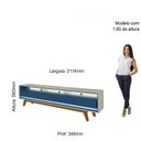 Ver imagem 4 de Rack para TV até 85 Polegadas com LED 100% MDF 211,4cm Pés em Madeira Maciça Requinte Azul