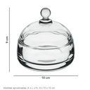 Ver imagem 2 de Potiche Decorativo de Vidro Transparente 9x10x10cm Tampa Enfeite Sala Mesa