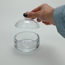 Ver mais imagens de Potiche Decorativo de Vidro Transparente 9x10x10cm Tampa Enfeite Sala Mesa