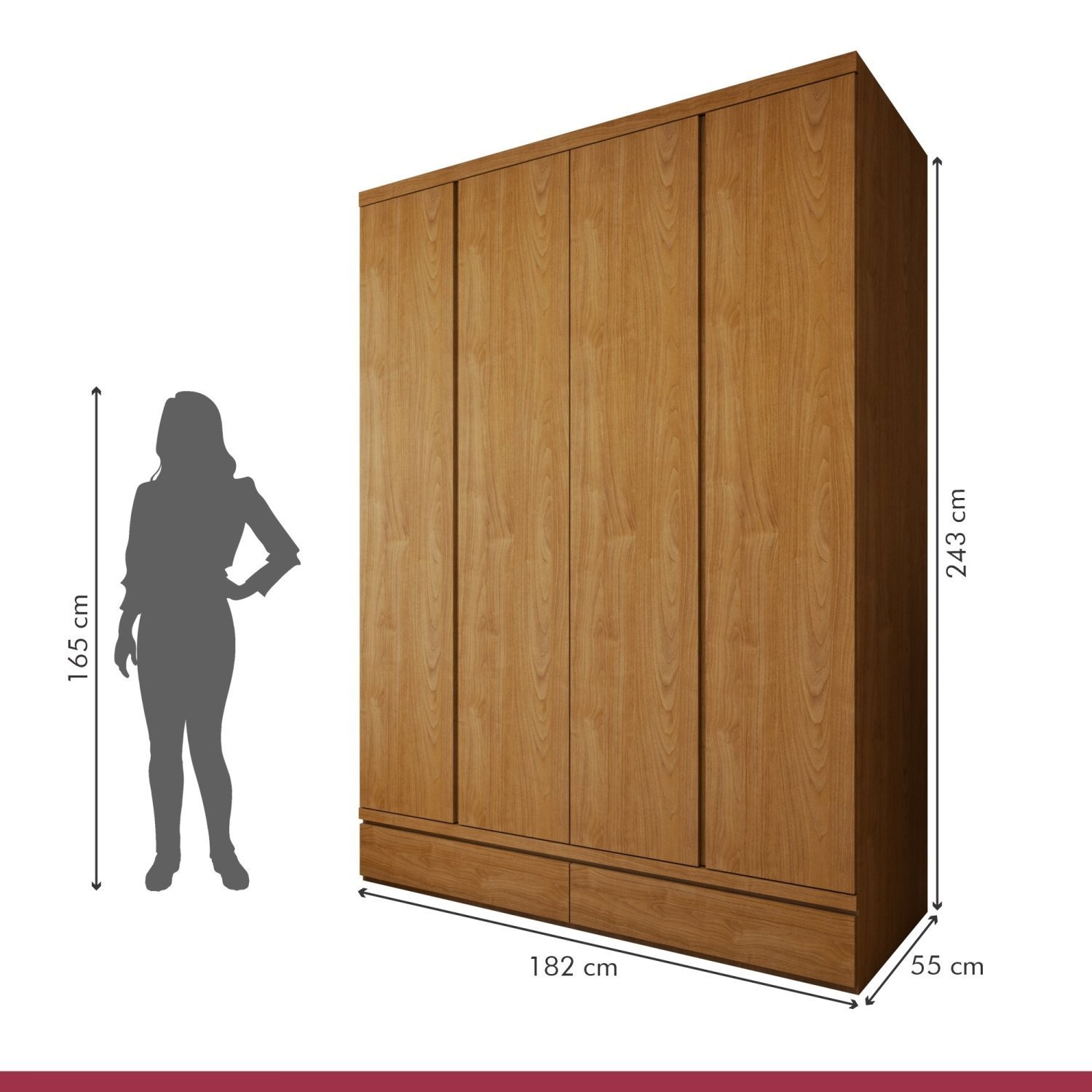 Guarda-roupa 4 Portas 3 Gavetas 100% Mdf Urbano - 8