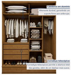 Guarda Roupa Casal 4 Portas com 5 Gavetas 100% MDF Urbano - 9