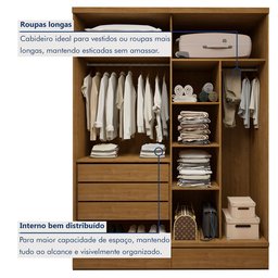 Guarda-roupa 4 Portas 3 Gavetas 100% Mdf Urbano - 5