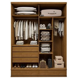 Guarda Roupa Casal 4 Portas com 5 Gavetas 100% MDF Urbano - 4