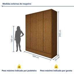 Guarda-roupa 4 Portas 3 Gavetas 100% Mdf Urbano - 7