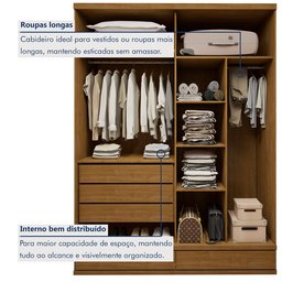 Guarda Roupa Casal 4 Portas com 5 Gavetas 100% MDF Urbano - 11