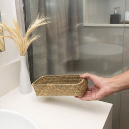 Cesto quadrado de seagrass 24cm - Oikos - 7