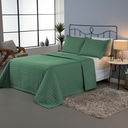 Ver imagem 1 de Kit Colcha Cobre Leito Matelado Casal Padrão 3 Peças Copacabana 300 Fios Verde