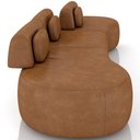 Ver imagem 6 de Sofá 5 Lugares Orgânico para Sala Living 326cm Vasti M03 Couríssimo Whisky - Lyam Decor