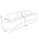 Ver imagem 5 de Sofá 5 Lugares Orgânico para Sala Living 326cm Vasti M03 Couríssimo Whisky - Lyam Decor