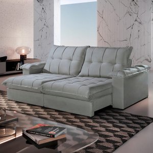 Sofá Retrátil e Reclinável 2,80m Pillow de 25 Cm Molas Pocket Berlin - Movenzo Estofados
