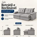Ver imagem 3 de Sofá Berlin Retrátil e Reclinável 220m - Prata