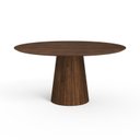 Ver imagem 1 de Mesa de Jantar Redonda 160cm Scandi 9 Lugares Lamina Natural de Madeira Castanho
