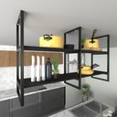 Ver imagem 2 de Prateleira Industrial Suspensa prateleira industrial cozinha prateleira suspensa teto preta