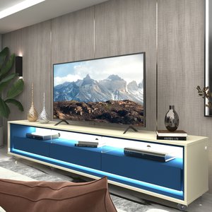 Rack para TV até 85 Polegadas com LED e Rodízios 211,4cm 100% MDF Requinte