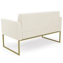 Ver imagem 7 de Sofá Namoradeira Base Industrial Dourado Ana Veludo Bege - Ibiza