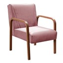 Ver imagem 2 de Kit 2 Poltronas Anita Conjunto Cadeiras Moderna Braço Madeira