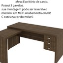 Ver imagem 3 de Mesa para Escritório Home Office ME4106 MDP Nogal - Gran Belo