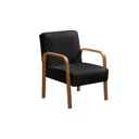 Ver imagem 2 de Kit 2 Poltronas Anita Conjunto Cadeiras Moderna Braço Madeira Preto 410