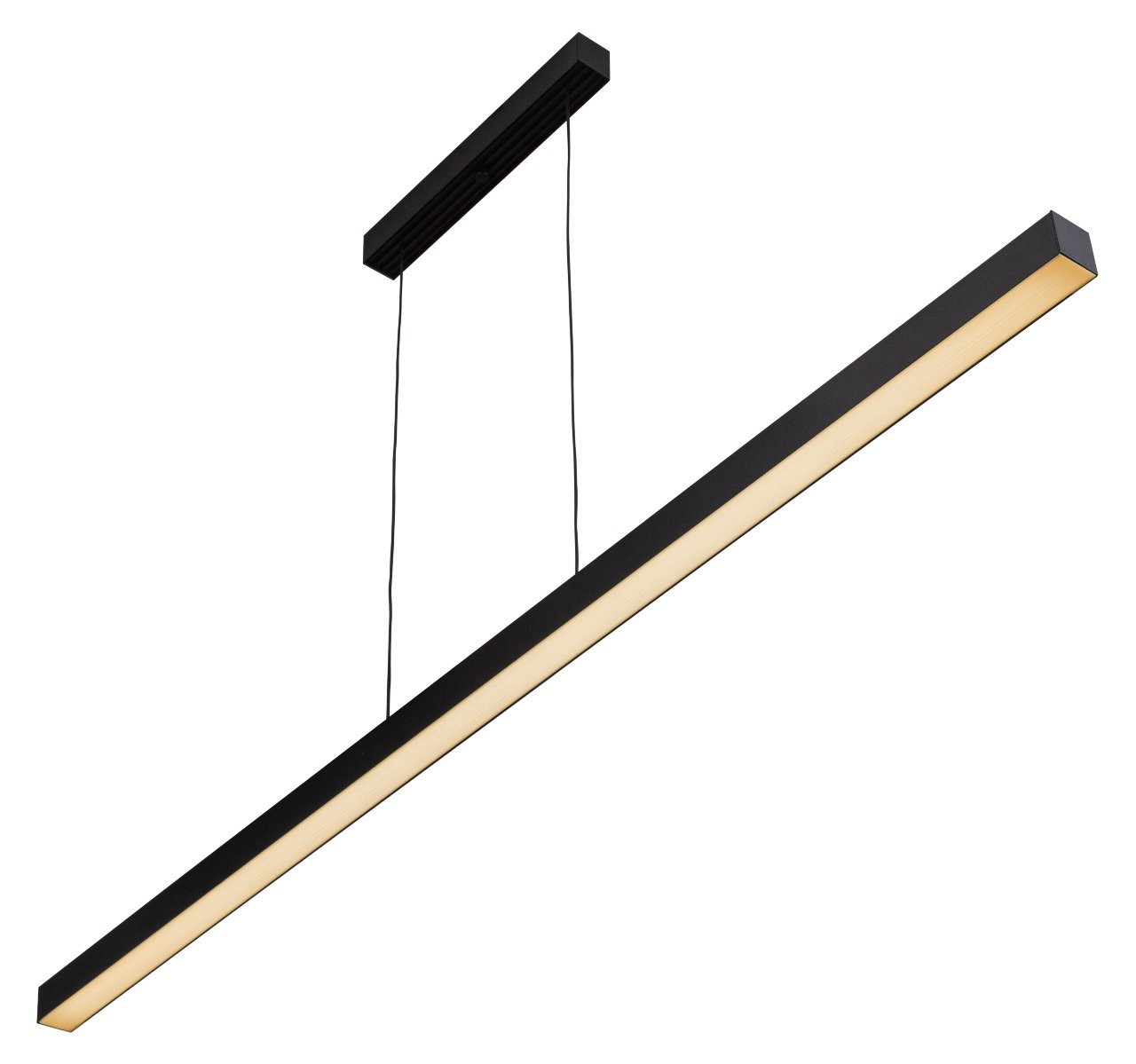 Luminária Lustre Pendente Led Integrado Linear Retangular 36w Sala Quarto Biv:preto - Luz Branco Fri