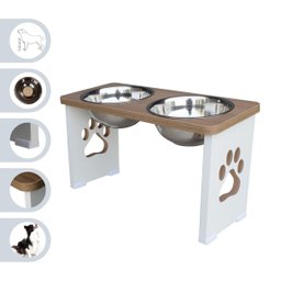 Comedouro Elevado Duplo Pet Cachorro Grande Mdf - 25 Cm - 1