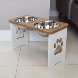 Comedouro Elevado Duplo Pet Cachorro Grande Mdf - 25 Cm - 5