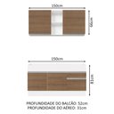 Ver imagem 4 de Armário de Cozinha Compacta 150cm Branco/Rustic Glamy Madesa 02