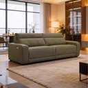 Ver imagem 5 de Sofá 4 Lugares Rettrátil Reclinável Elétrico 284cm Mazi L06 Couro Verde Musgo - Lyam Decor
