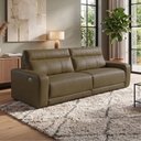 Ver imagem 4 de Sofá 4 Lugares Rettrátil Reclinável Elétrico 284cm Mazi L06 Couro Verde Musgo - Lyam Decor