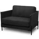 Ver imagem 1 de Poltrona Decorativa para Sala Living Industrial 80cm Amábile L06 Couro Preto - Lyam Decor
