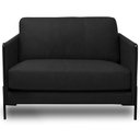 Ver imagem 2 de Poltrona Decorativa para Sala Living Industrial 80cm Amábile L06 Couro Preto - Lyam Decor