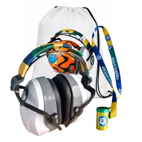 Kit Torcedor Autista Abafador de Ruidos 26 Db Mochila e Buzina e Cordão Especial