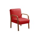 Ver imagem 2 de Kit 2 Poltronas Anita Conjunto Cadeiras Moderna Braço Madeira Vermelho 100