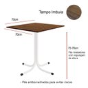 Ver imagem 4 de Conjunto Mesa de Jantar Quadrada Branca Tampo Imbuia com 4 Cadeiras Estofada Preta Encosto Madeira U