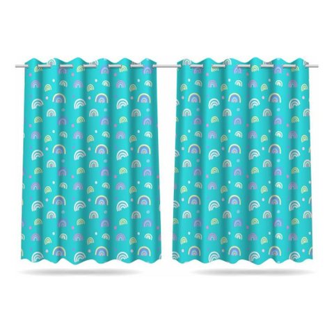 Cortina Infantil Arco Íris Quarto Menina 2,60x1,50m