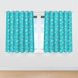 Cortina Infantil Arco Íris Quarto Menina 2,60x1,50m - 2