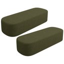 Ver imagem 1 de Kit 02 Puffs Decorativo Orgânico para Living Quarto 160cm Doha W01 Linho Verde- Lyam Decor