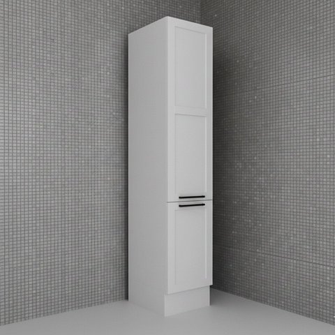 Paneleiro Armário 2 Portas Almofada e Rodapé 40cm TM4313 MDF Grazi Branco