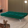 Sofá Cama 2 Lugares 177 Pé Cromado Verde Com Cromado - 4
