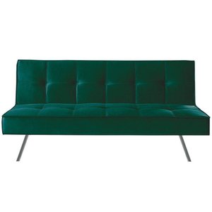 Sofá Cama 2 Lugares 177 Pé Cromado Verde Com Cromado