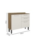 Ver imagem 2 de Balcão com Tampo 2 Portas 2 Gavetas Branco Ártico Bertolini