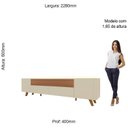 Ver imagem 4 de Rack para Tv até 85 Polegadas com Led com Pés Madeira Infinity 228cm