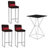 Kit Mesa Bistrô Lucca e 3 Banqueta Lucca Tampo Preto Ferro Cinza Corino Marrom e Almofada Vermelho - - 1