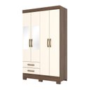 Ver imagem 3 de Guarda-roupa Solteiro 4 Portas 2 Gavetas com Espelho B12